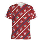 USA Patriotic Star Pattern Print Men's Sports T-Shirt