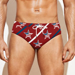 USA Patriotic Star Pattern Print Men's Swim Briefs