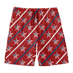 USA Patriotic Star Pattern Print Men's Swim Trunks