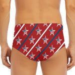 USA Patriotic Star Pattern Print Men's Triangle Swim Briefs