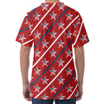 USA Patriotic Star Pattern Print Men's Velvet T-Shirt