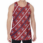 USA Patriotic Star Pattern Print Men's Velvet Tank Top
