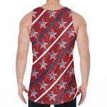 USA Patriotic Star Pattern Print Men's Velvet Tank Top
