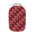 USA Patriotic Star Pattern Print Mesh Laundry Hamper