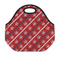 USA Patriotic Star Pattern Print Neoprene Lunch Bag