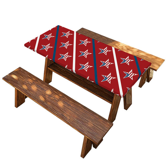 USA Patriotic Star Pattern Print Picnic Table Cover