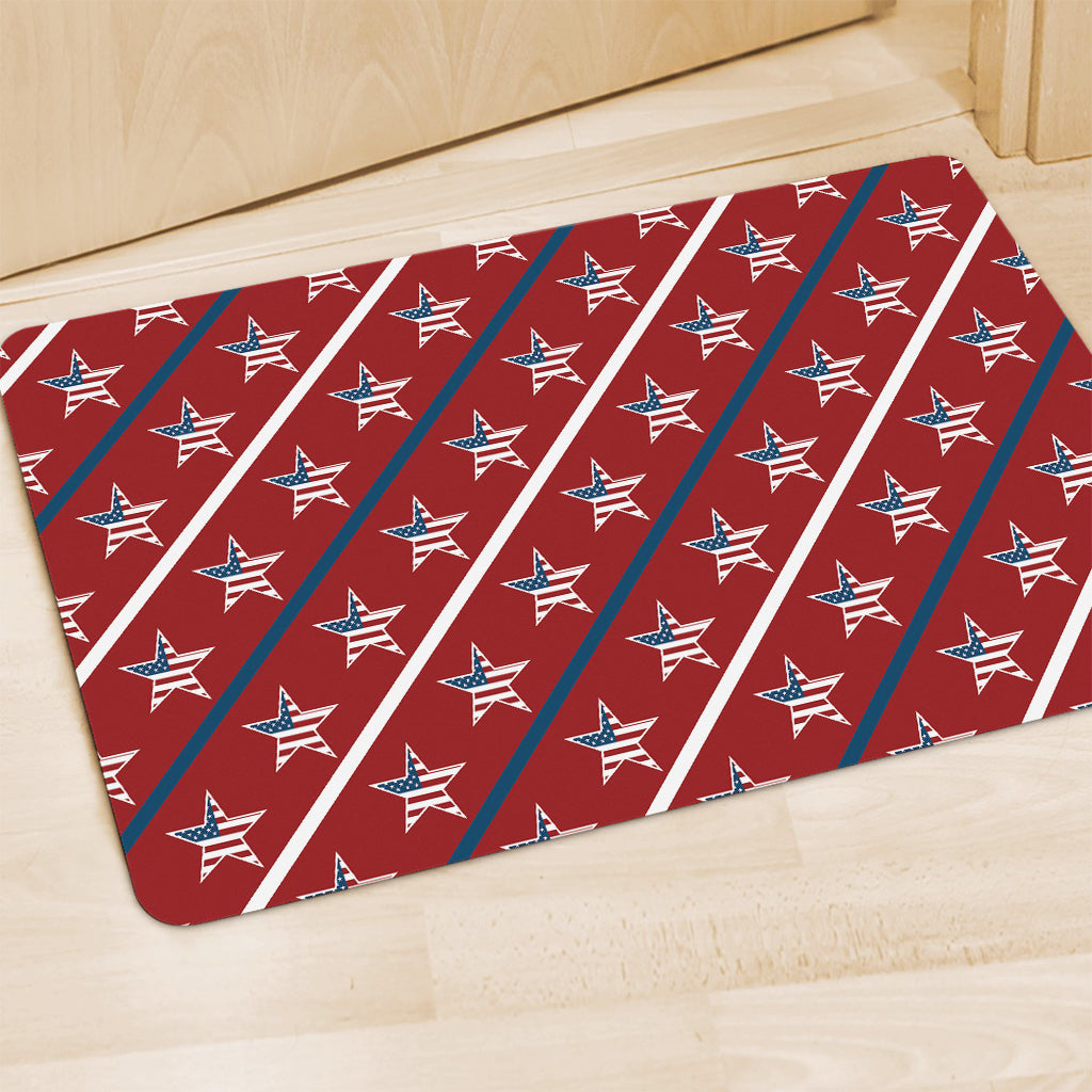 USA Patriotic Star Pattern Print Polyester Doormat