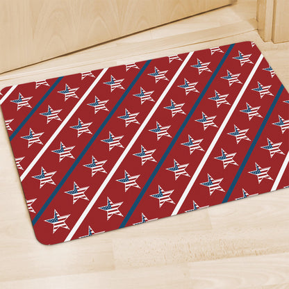 USA Patriotic Star Pattern Print Polyester Doormat