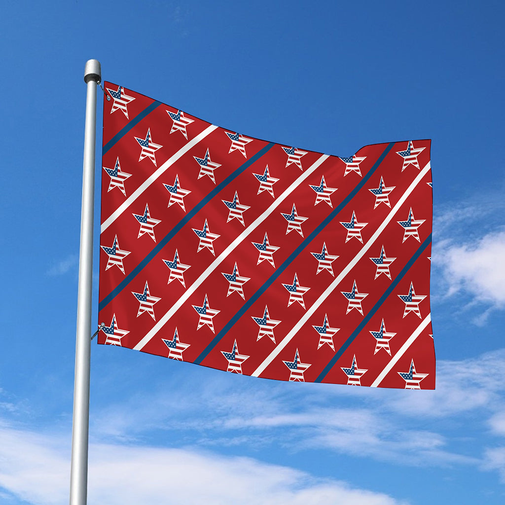 USA Patriotic Star Pattern Print Polyester Flag