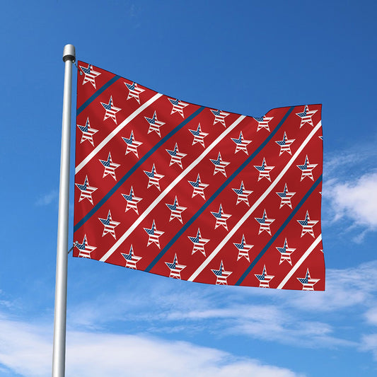 USA Patriotic Star Pattern Print Polyester Flag