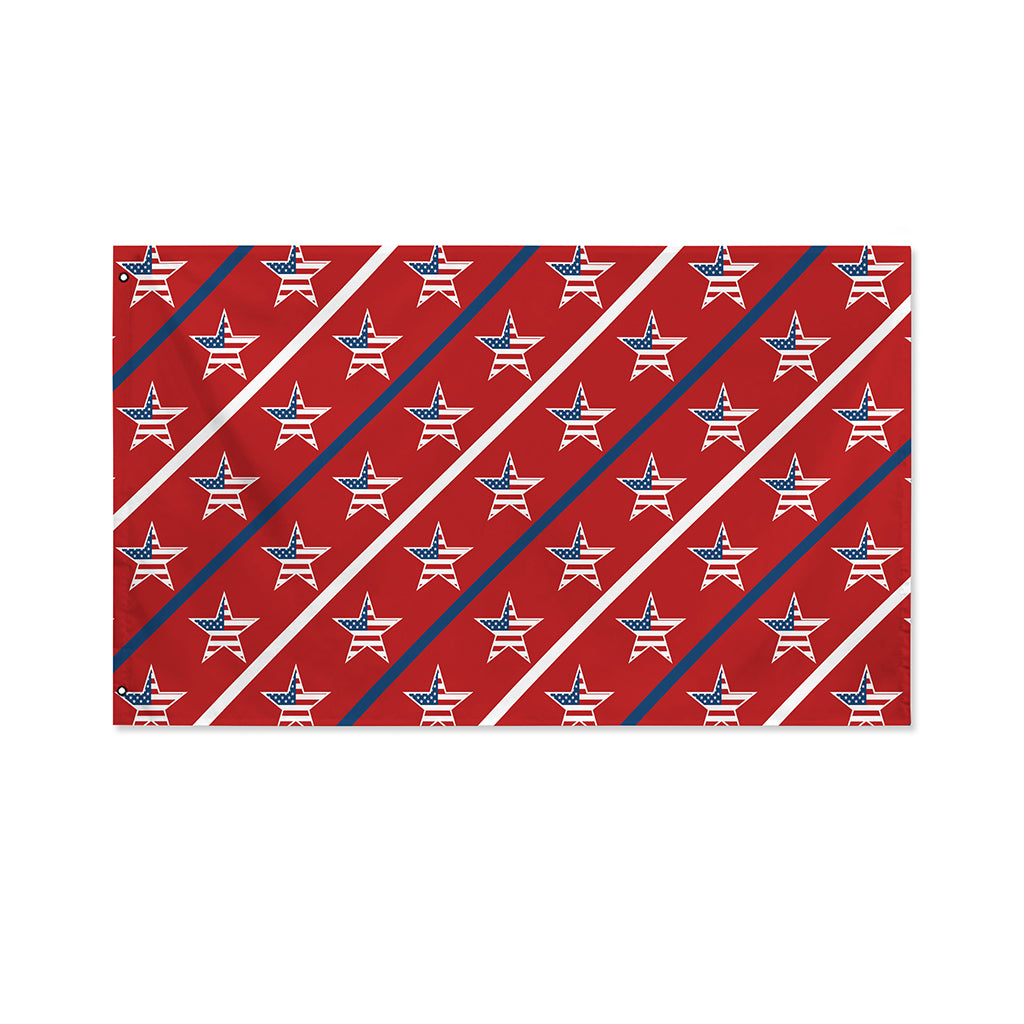 USA Patriotic Star Pattern Print Polyester Flag