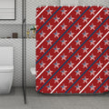 USA Patriotic Star Pattern Print Polyester Shower Curtain