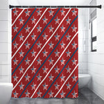 USA Patriotic Star Pattern Print Premium Shower Curtain