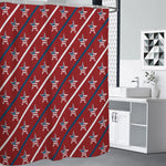USA Patriotic Star Pattern Print Premium Shower Curtain
