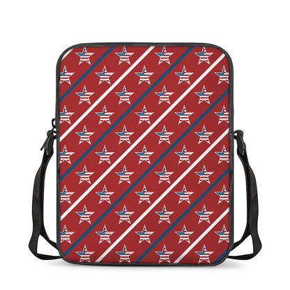 USA Patriotic Star Pattern Print Rectangular Crossbody Bag