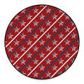 USA Patriotic Star Pattern Print Round Floor Mat