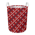 USA Patriotic Star Pattern Print Round Laundry Basket
