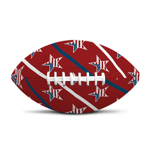 USA Patriotic Star Pattern Print Rugby Ball