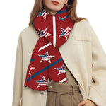 USA Patriotic Star Pattern Print Scarf