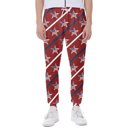 USA Patriotic Star Pattern Print Scuba Joggers