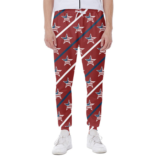 USA Patriotic Star Pattern Print Scuba Joggers