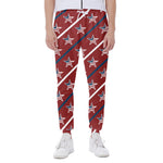 USA Patriotic Star Pattern Print Scuba Joggers