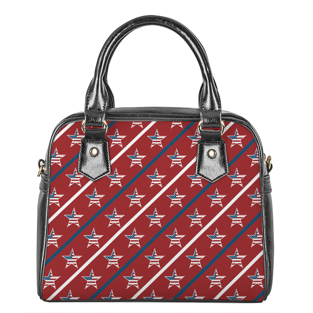USA Patriotic Star Pattern Print Shoulder Handbag