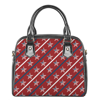 USA Patriotic Star Pattern Print Shoulder Handbag