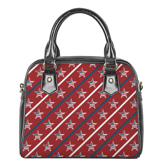 USA Patriotic Star Pattern Print Shoulder Handbag