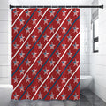 USA Patriotic Star Pattern Print Shower Curtain