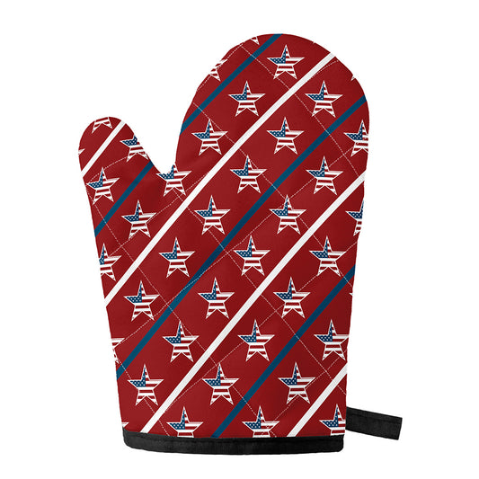 USA Patriotic Star Pattern Print Single Oven Mitt