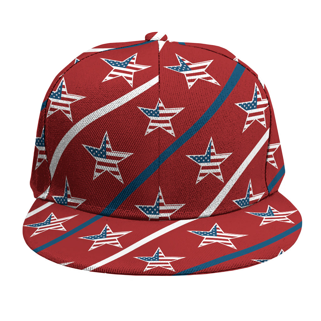 USA Patriotic Star Pattern Print Snapback Cap