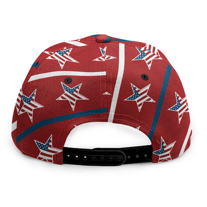 USA Patriotic Star Pattern Print Snapback Cap