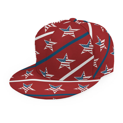USA Patriotic Star Pattern Print Snapback Cap