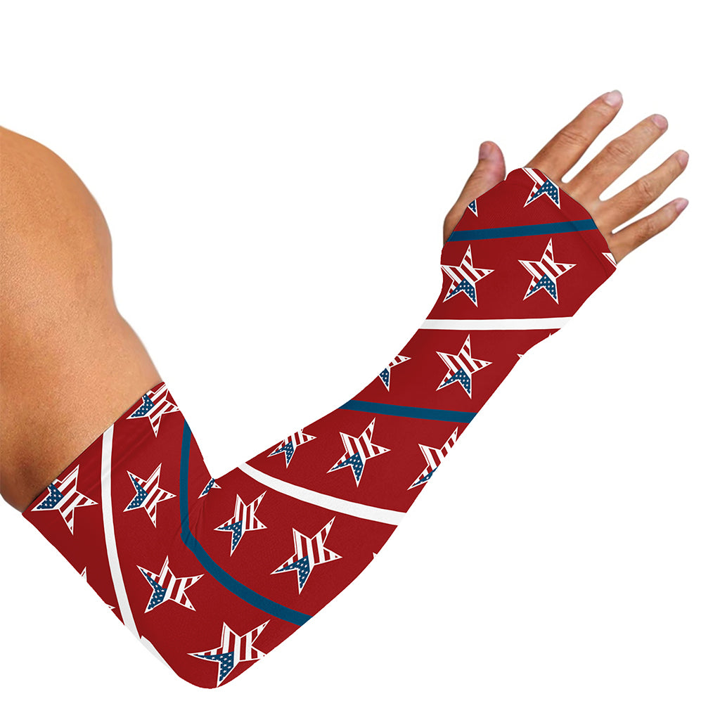 USA Patriotic Star Pattern Print Sun Protection Arm Sleeves