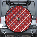 USA Patriotic Star Pattern Print Tire Cover With Camera Hole