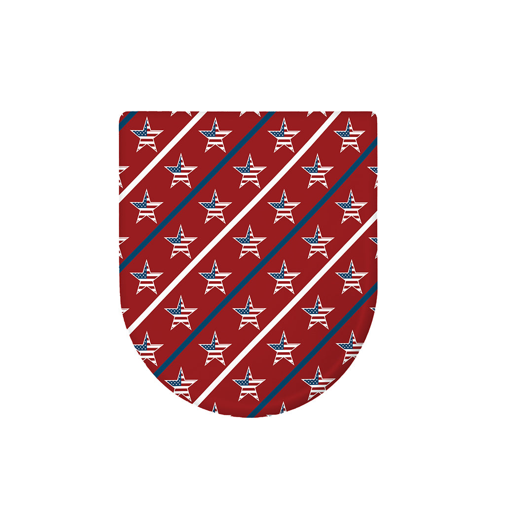 USA Patriotic Star Pattern Print Toilet Lid Cover