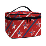 USA Patriotic Star Pattern Print Travel Makeup Bag