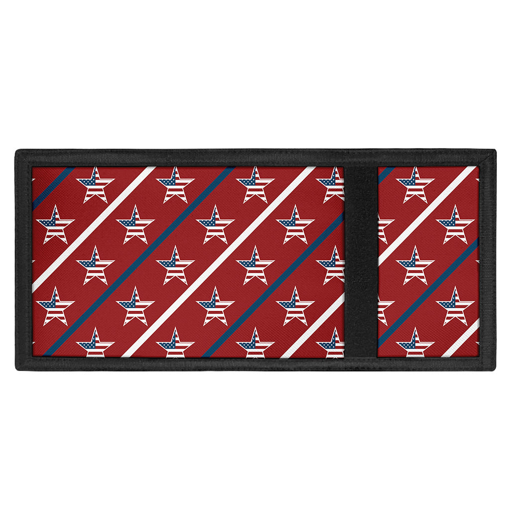 USA Patriotic Star Pattern Print Trifold Wallet