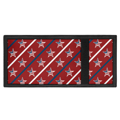 USA Patriotic Star Pattern Print Trifold Wallet