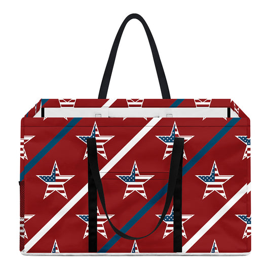 USA Patriotic Star Pattern Print Utility Tote Bag