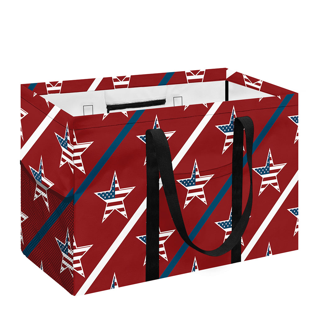 USA Patriotic Star Pattern Print Utility Tote Bag