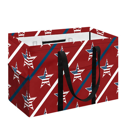 USA Patriotic Star Pattern Print Utility Tote Bag