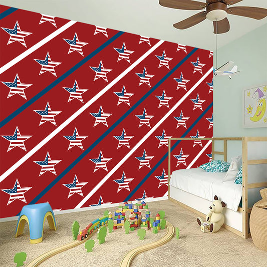 USA Patriotic Star Pattern Print Wall Sticker