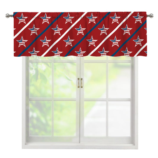USA Patriotic Star Pattern Print Window Valance