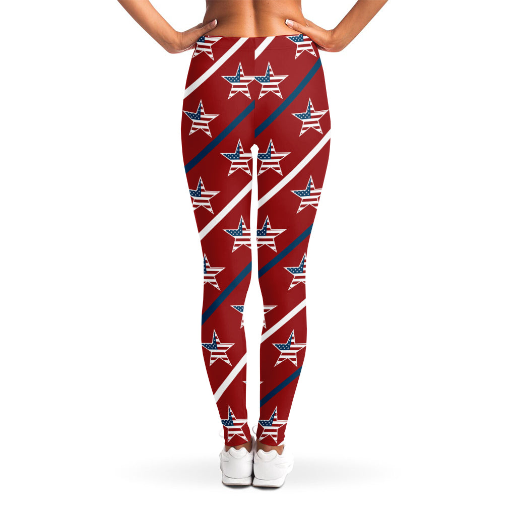 USA Patriotic Star Pattern Print Women's Leggings