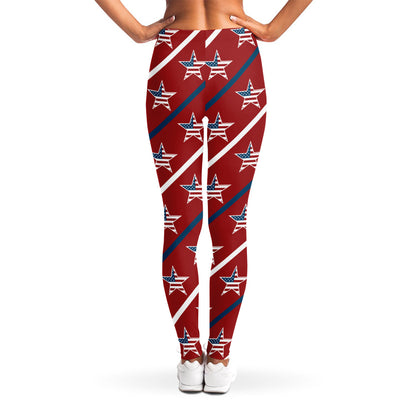 USA Patriotic Star Pattern Print Women's Leggings