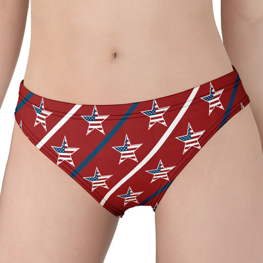 USA Patriotic Star Pattern Print Women's Panties
