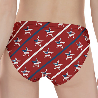USA Patriotic Star Pattern Print Women's Panties