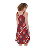 USA Patriotic Star Pattern Print Women's Sleeveless Dress